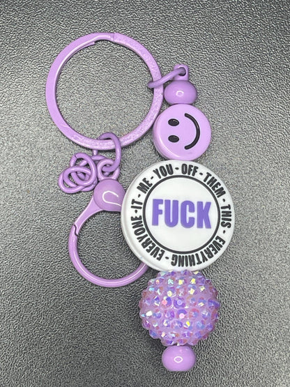 Purple Beaded Keychains