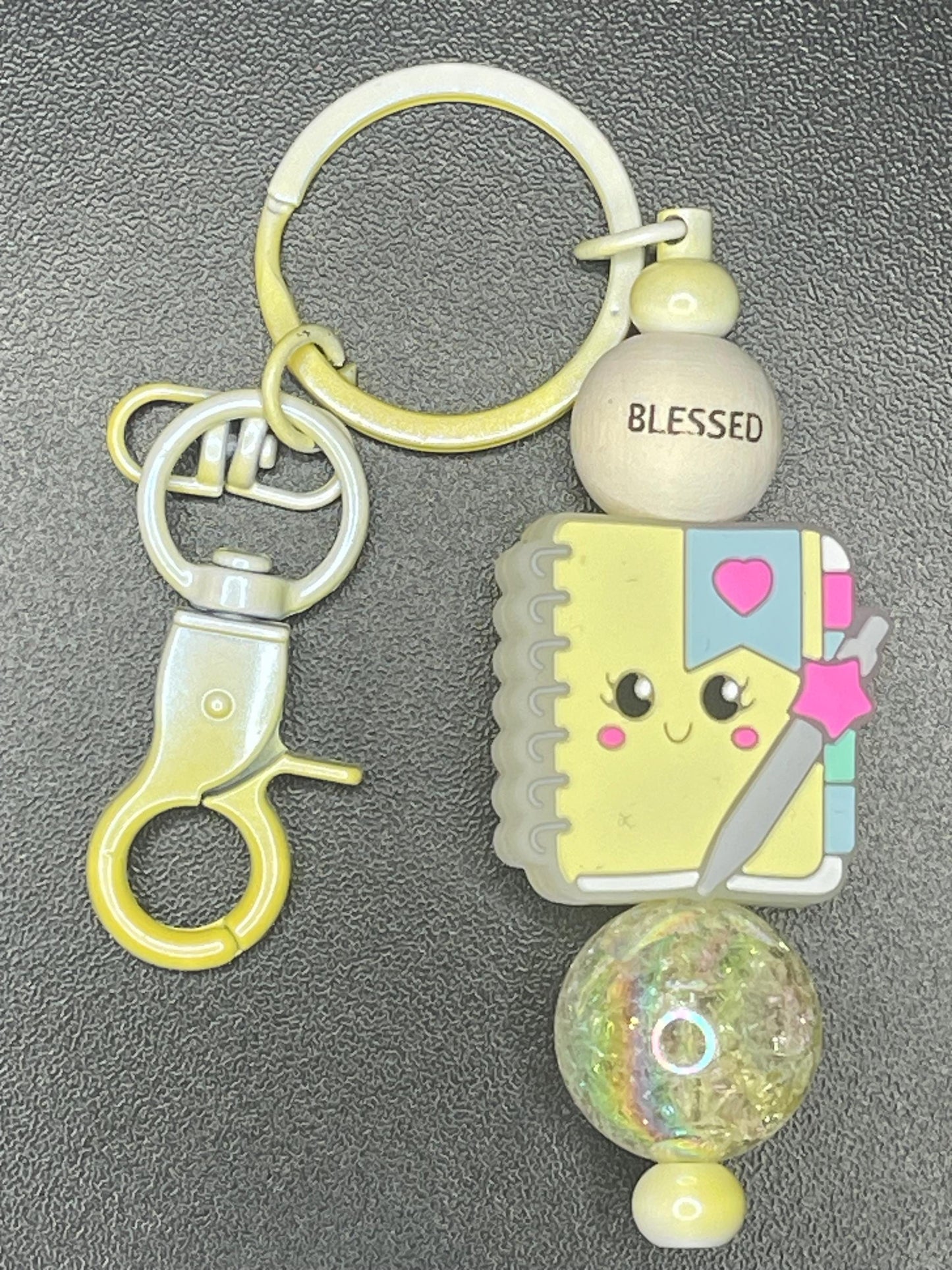 Yellow Beaded Keychains