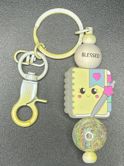 Yellow Beaded Keychains