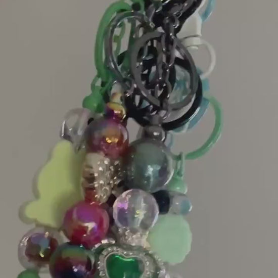 Green Beaded Keychains