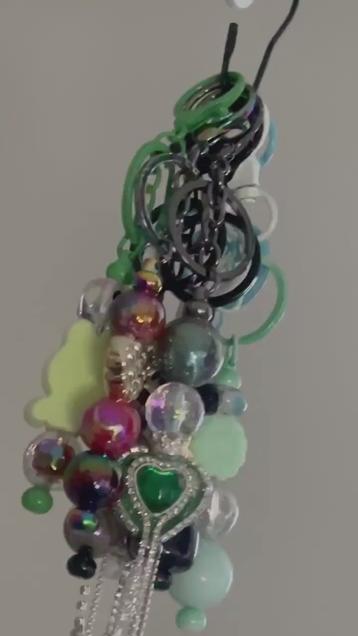 Green Beaded Keychains