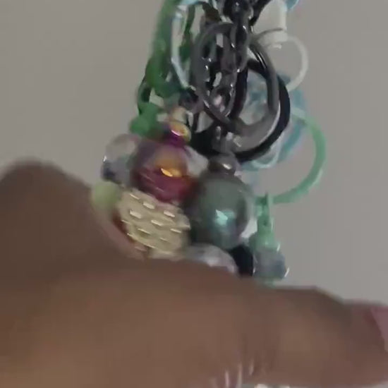 Blue Beaded Keychains