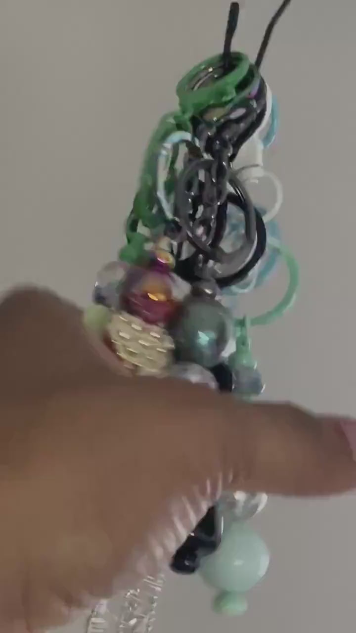Blue Beaded Keychains